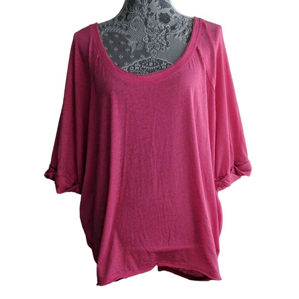 Free People Moonlight Tee Shirt Boatneck Slouchy Cotton M NWOT